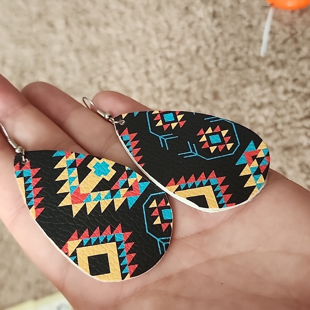 Geometric Patterned Earrings - image 2